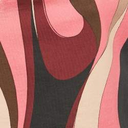 Pre Owned Emilio Pucci Pink Printed Jersey V-Neck Crop Top M