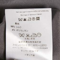 Pre Owned Emilio Pucci Grey/Multicolor Printed Satin Silk Top and Pants Set M/S