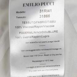 Pre Owned Emilio Pucci White Printed Jersey Draped Sleeveless Midi Dress S