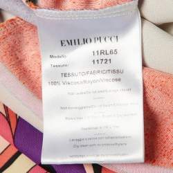 Pre Owned فستان ميدي جيرسي ايطالي ا يملو بوتشي مطبوع ايريد زهري مقاس كبير - لارج