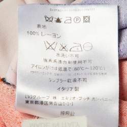 Pre Owned فستان ميدي جيرسي ايطالي ايملو بوتشي مطبوع ايريد زهري مقاس كبير - لارج