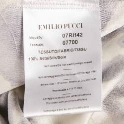 Pre Owned Emilio Pucci Beige Printed Jersey Mini Dress S