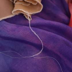 Pre Owned Emilio Pucci Multicolor Tie Dye Chiffon Beads Embellished Long Dress M