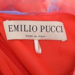 Pre Owned Emilio Pucci Multicolor Tie Dye Chiffon Beads Embellished Long Dress M