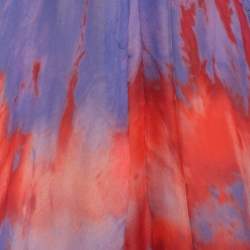 Pre Owned Emilio Pucci Multicolor Tie Dye Chiffon Beads Embellished Long Dress M