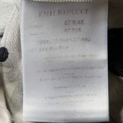 Pre Owned Emilio Pucci Grey/Multicolor Printed Silk Knit Knee-Length Dress L