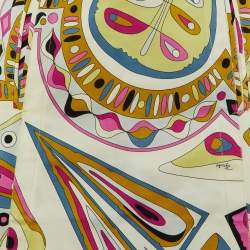 Pre Owned تنورة بتداخل قطن مطبوع متعدد الألوان إيميليو بوتشي مقاس متوسط