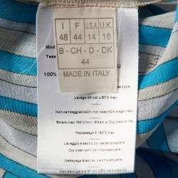 مملوكة مسبقًا Emilio Pucci Blue Printed Cotton Long Dress L