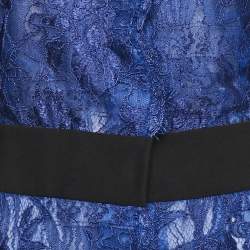 Pre Owned Emilio Pucci Black Lace Button Front Midi Dress M