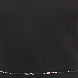 Pre Owned Emilio Pucci Black Jersey Ruffle Detail Bodycon Mini Dress S