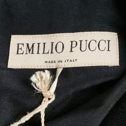 Pre Owned Emilio Pucci Black Jersey Ruffle Detail Bodycon Mini Dress S