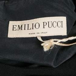 Pre Owned Emilio Pucci Black Jersey Ruffle Detail Bodycon Mini Dress S