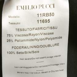 Pre Owned Emilio Pucci Black Lace Zip-Up Jacket M