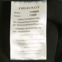 Pre Owned Emilio Pucci Black Lace Zip-Up Jacket M