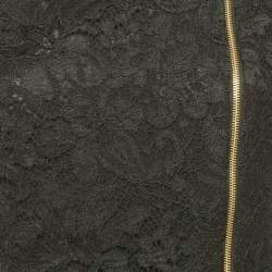 Pre Owned Emilio Pucci Black Lace Zip-Up Jacket M