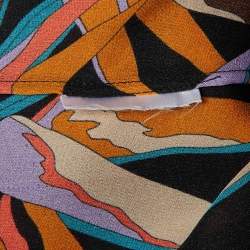 Pre Owned قميص بأزرار حرير بطبعة زهور سوداء إيميليو بوتشي مقاس متوسط