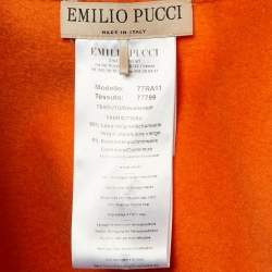 Pre Owned Emilio Pucci Multicolor Printed Wool Zip Up Poncho S