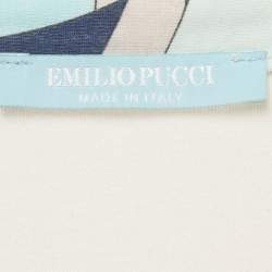 Pre Owned Emilio Pucci Blue Printed Cotton Sleeveless Shirt S