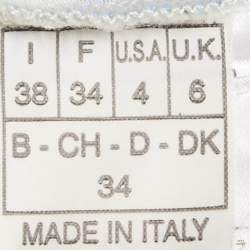 Pre Owned Emilio Pucci Blue Printed Cotton Sleeveless Shirt S