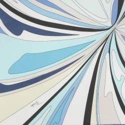 Pre Owned Emilio Pucci Blue Printed Cotton Sleeveless Shirt S