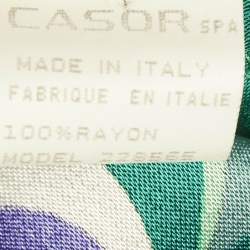 Pre Owned Emilio Pucci Firenze Multicolor Printed Satin Midi Dress S