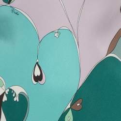 Pre Owned Emilio Pucci Firenze Multicolor Printed Satin Midi Dress S