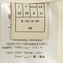 Pre Owned Emilio Pucci Off-White Silk Button Front Blouse M