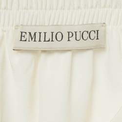 Pre Owned Emilio Pucci Off-White Silk Button Front Blouse M