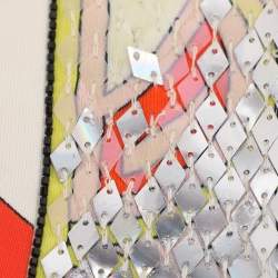 Pre Owned Emilio Pucci Multi Printed Stretch Knit Long Sleeve Top L