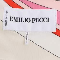 Pre Owned Emilio Pucci Multi Printed Stretch Knit Long Sleeve Top L