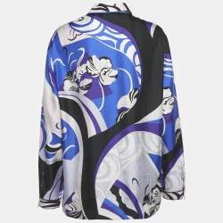 مملوكة مسبقًا Emilio Pucci Multicolor Printed Silk Full Sleeve Shirt L