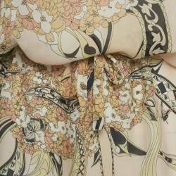 Pre Owned Emilio Pucci Pink Floral Print Silk Sleeveless Tunic Top S