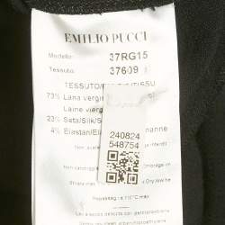 Pre Owned Emilio Pucci Black Wool Stud Detail Neck Sleeveless Jumpsuit M