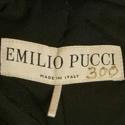 Pre Owned Emilio Pucci Black Wool Stud Detail Neck Sleeveless Jumpsuit M