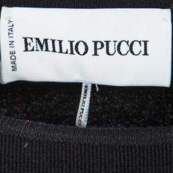 Emilio Pucci Black Wool Blend Cutout Back Detail Long Sleeve Dress M