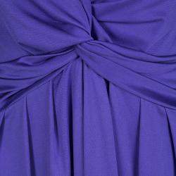 Pre Owned تونيك إيميليو بوتشي أكمام طويلة عقدة من الأمام ملتف جيرسي حرير أزرق M