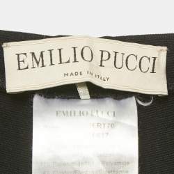 Pre Owned Emilio Pucci Black Lace Trim Jersey Skinny Trousers M