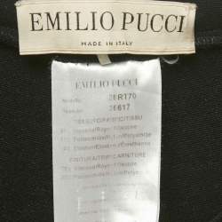 Pre Owned Emilio Pucci Black Lace Trim Jersey Skinny Trousers M