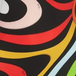 Pre Owned Emilio Pucci Black Printed Jersey Sleeveless Jumpsuit XS