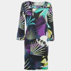 Pre Owned Emilio Pucci Multicolor Printed Silk Mini Dress L