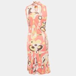 Pre Owned Emilio Pucci Firenze Pink Printed Jersey Short Dress M
