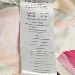 Pre Owned Emilio Pucci Multicolor Printed Jersey Embellished Collar Detail Short Dress L