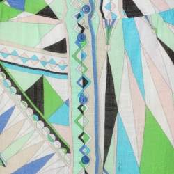 Pre Owned Emilio Pucci Multicolor Printed Cotton Knit Maxi Skirt M