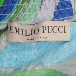 Pre Owned Emilio Pucci Multicolor Printed Cotton Knit Maxi Skirt M