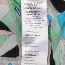 Pre Owned Emilio Pucci Multicolor Printed Cotton Knit Maxi Skirt M