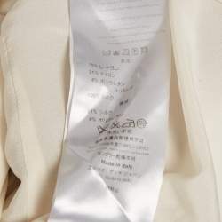 Pre Owned Emilio Pucci White Beaded Jersey Lace-Up Shift Dress S
