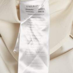 Pre Owned Emilio Pucci White Beaded Jersey Lace-Up Shift Dress S