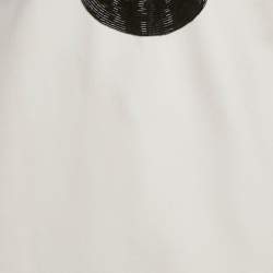 Pre Owned Emilio Pucci White Beaded Jersey Lace-Up Shift Dress S