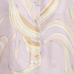 مملوكة مسبقًا Emilio Pucci Multicolor Printed Silk Long Sleeve Shirt L