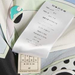 Pre Owned Emilio Pucci Multicolor Printed & Embellished Silk Tunic L